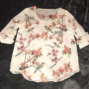 mid sleeve blouse